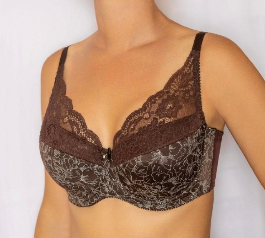 Latvių gamybos liemenėlė prabangi šokolado spalva - 8085