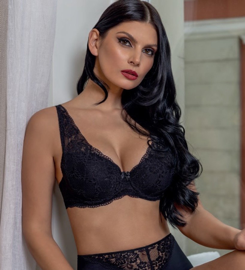 Latviška liemenėlė su push-up (gelinė pagalvėlė) juoda 2760