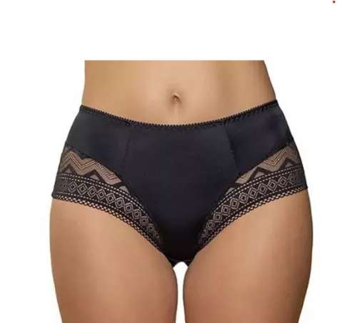 Latvių gamybos kelnaitės lazeriniu krašteliu spalva JUODA GEOMETRIJA - 480