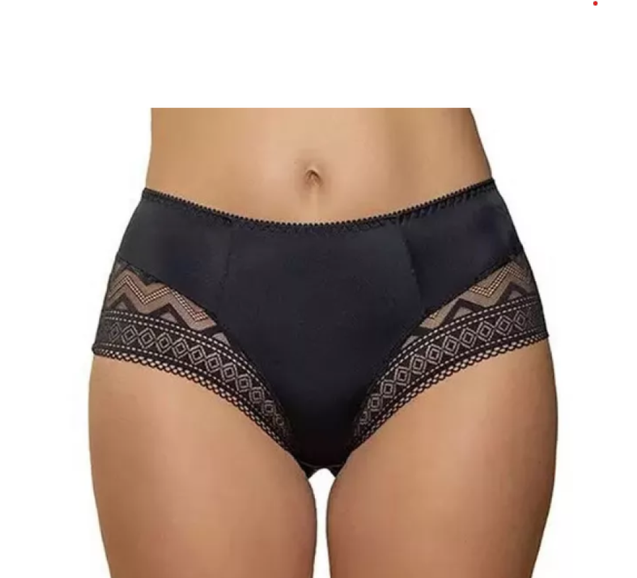 Latvių gamybos kelnaitės lazeriniu krašteliu spalva JUODA GEOMETRIJA - 480