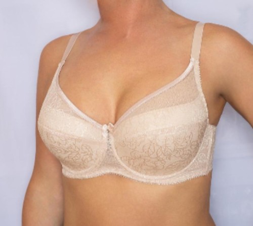 Latviška liemenėlė kūno spalva, lygi medžiaga - 8089