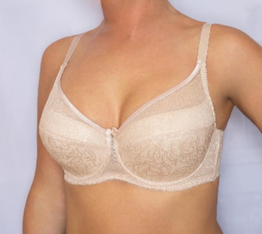 Latviška liemenėlė kūno spalva, lygi medžiaga - 8089