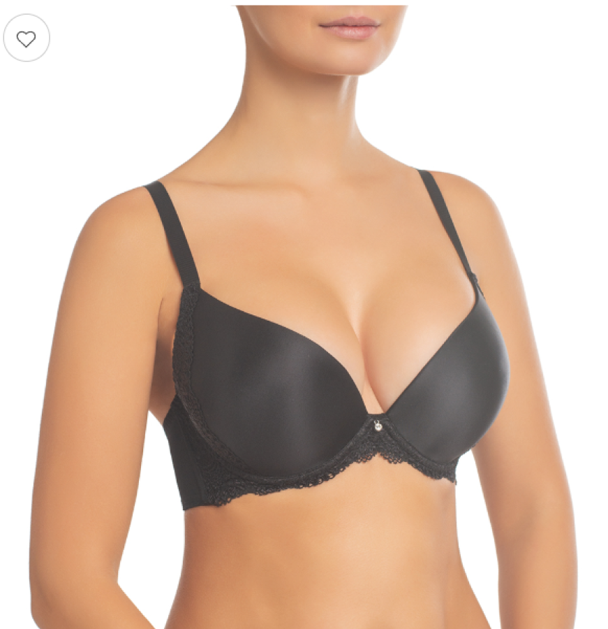 Latviška push-up liemenėlė  "Viktoria" – juoda spalva 