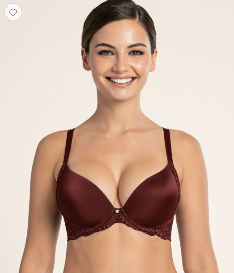 Latviška push-up liemenėlė "Viktoria" – vyno spalva Latviška push-up liemenėlė "Viktoria" – vyno spalva