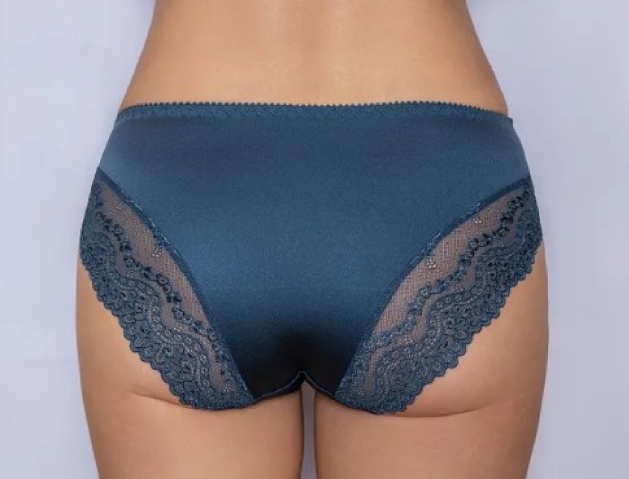 Latvių gamybos kelnaitės aukštesniu liemeniu topazo spalva - 211 